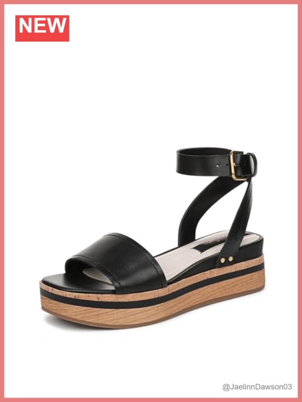 Franco Sarto Women's Leather Platform Sandals with Buckle